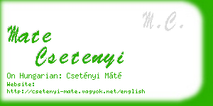 mate csetenyi business card