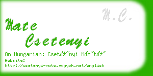 mate csetenyi business card